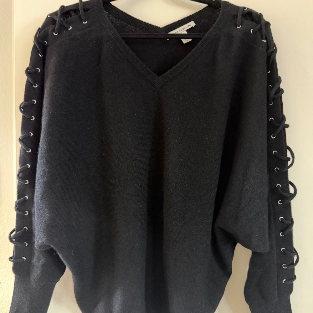 Autumn Cashmere Sweater lace detail sleeves